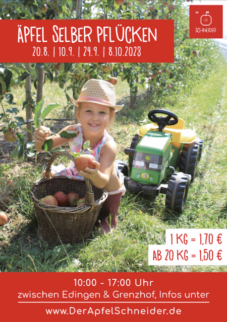 Äpfel selber pflücken Event in der Obstanlage - DER APFEL SCHNEIDER
