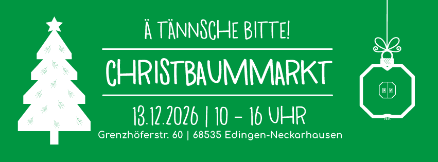 Christbaummarkt, Tannenbaum, Tannenbaumverkauf, Edingen, Edingen-Neckarhausen, der Apfel Schneider